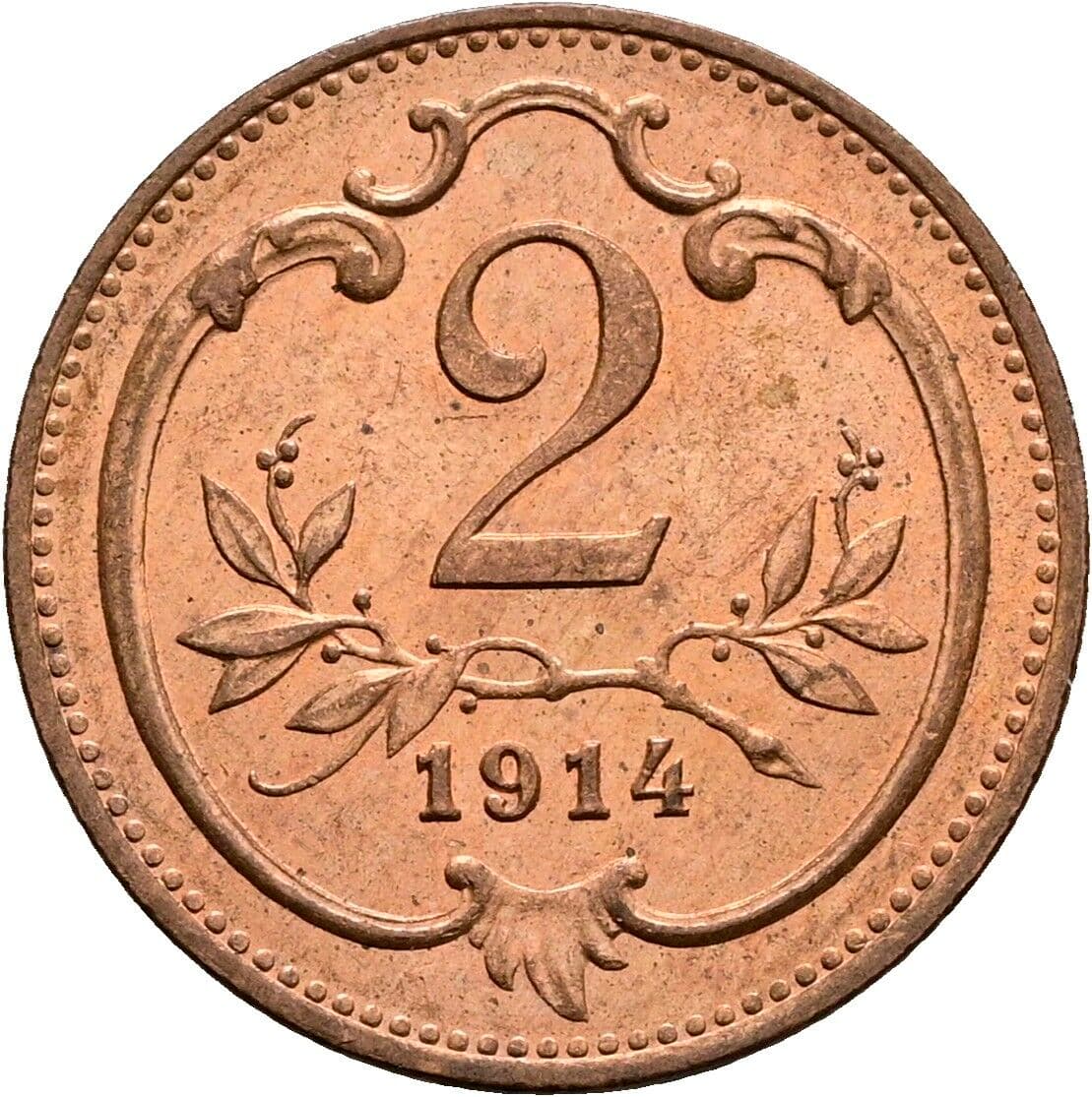 2 Heller Franz Joseph I. 1848-1916 1914 – Vorderseite