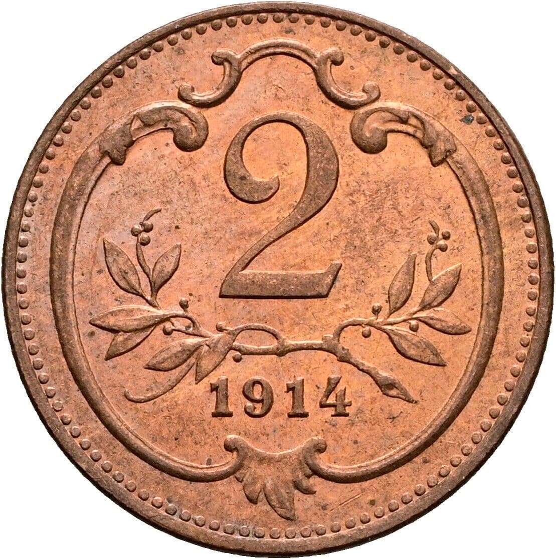 2 Heller Franz Joseph I. 1848-1916 1914 – Vorderseite