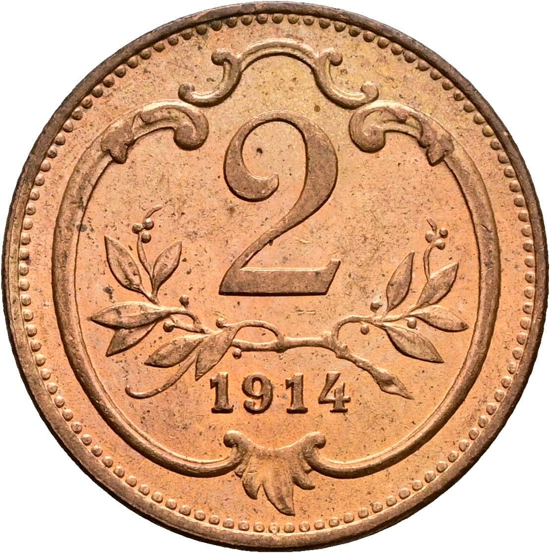 2 Heller Franz Joseph I. 1848-1916 1914 – Vorderseite