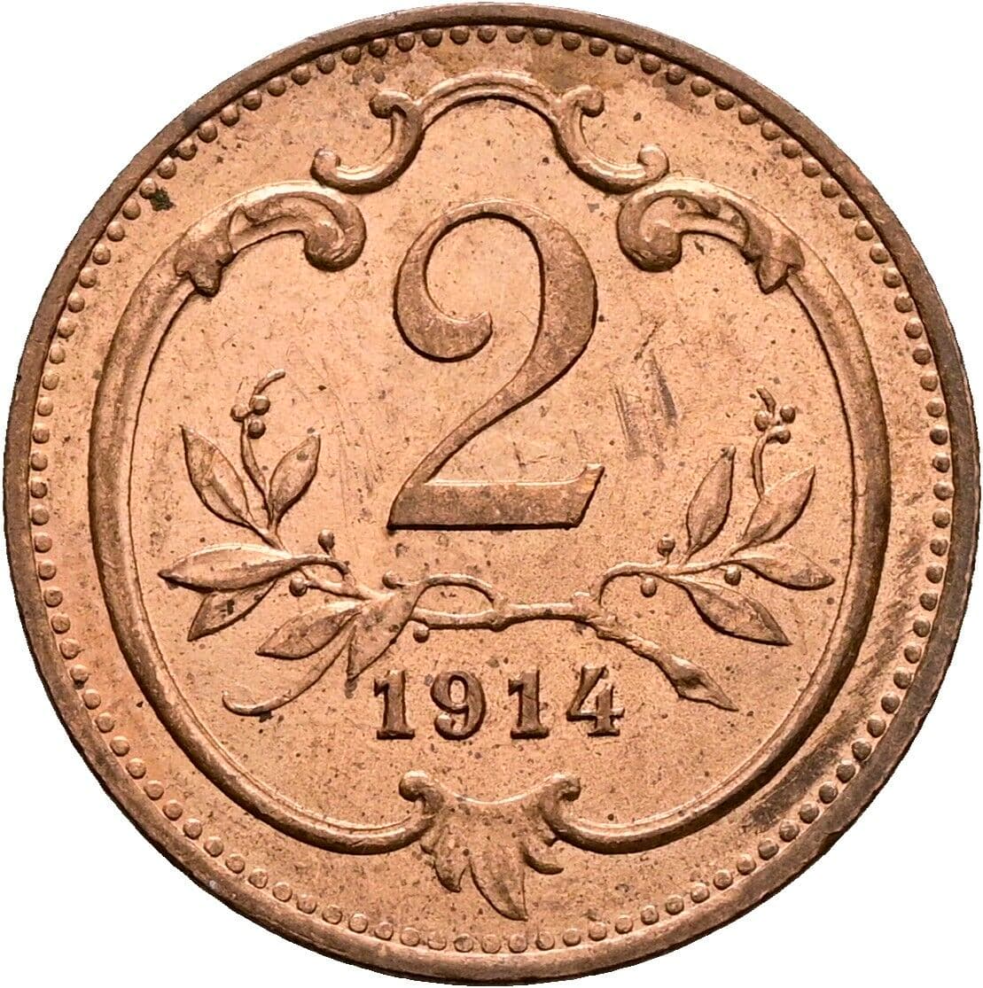 2 Heller Franz Joseph I. 1848-1916 1914 – Vorderseite