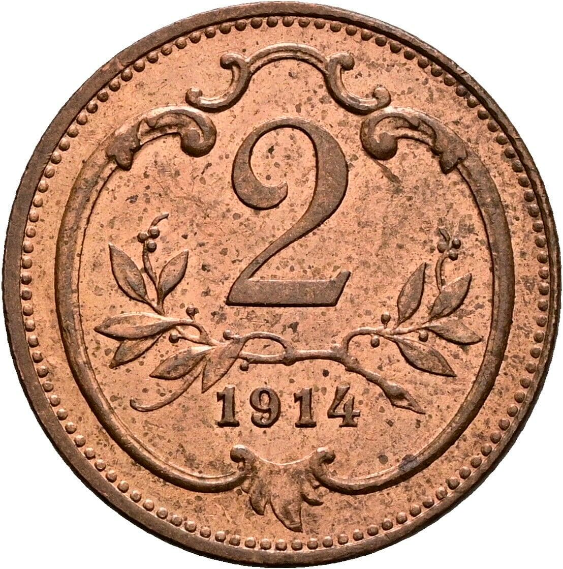 2 Heller Franz Joseph I. 1848-1916 1914 – Vorderseite