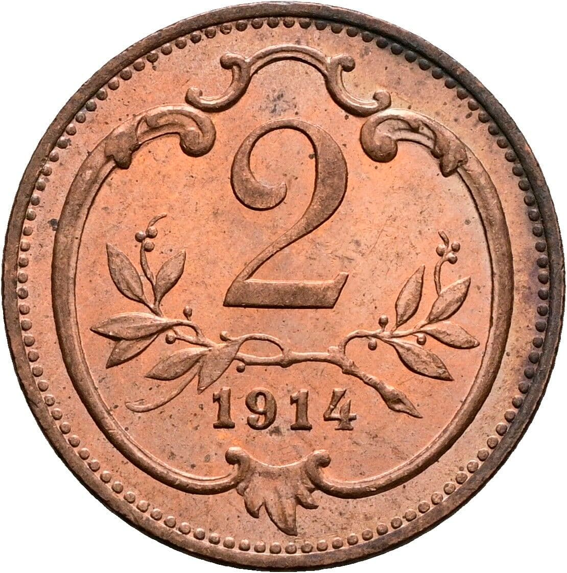2 Heller Franz Joseph I. 1848-1916 1914 – Vorderseite