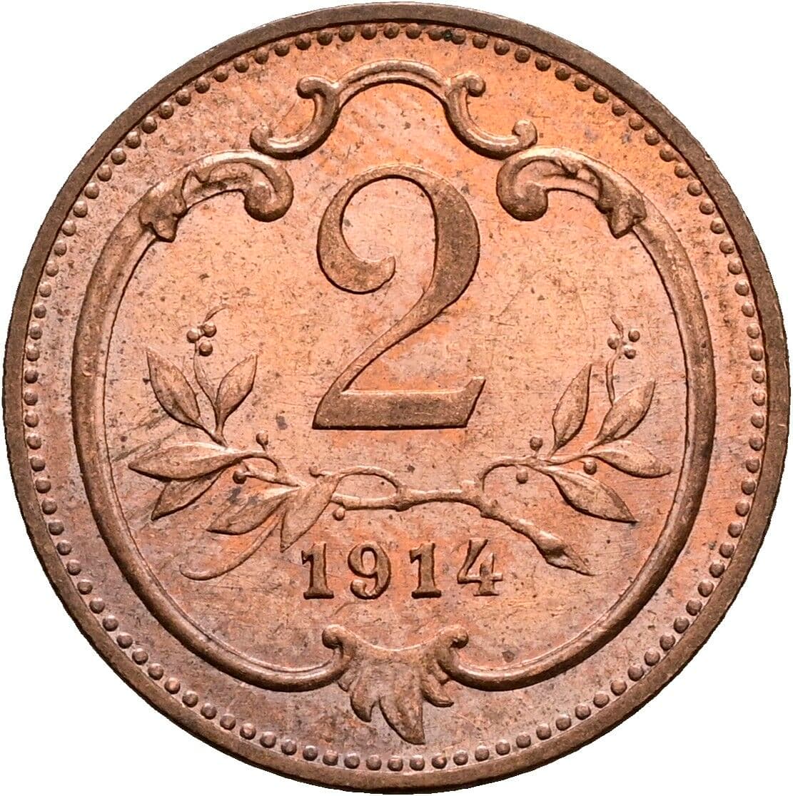 2 Heller Franz Joseph I. 1848-1916 1914 – Vorderseite