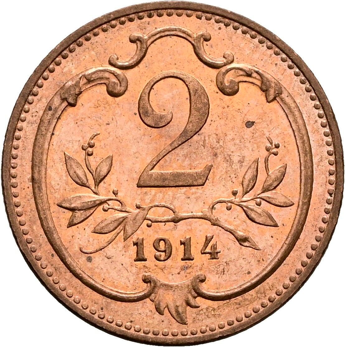 2 Heller Franz Joseph I. 1848-1916 1914 – Vorderseite