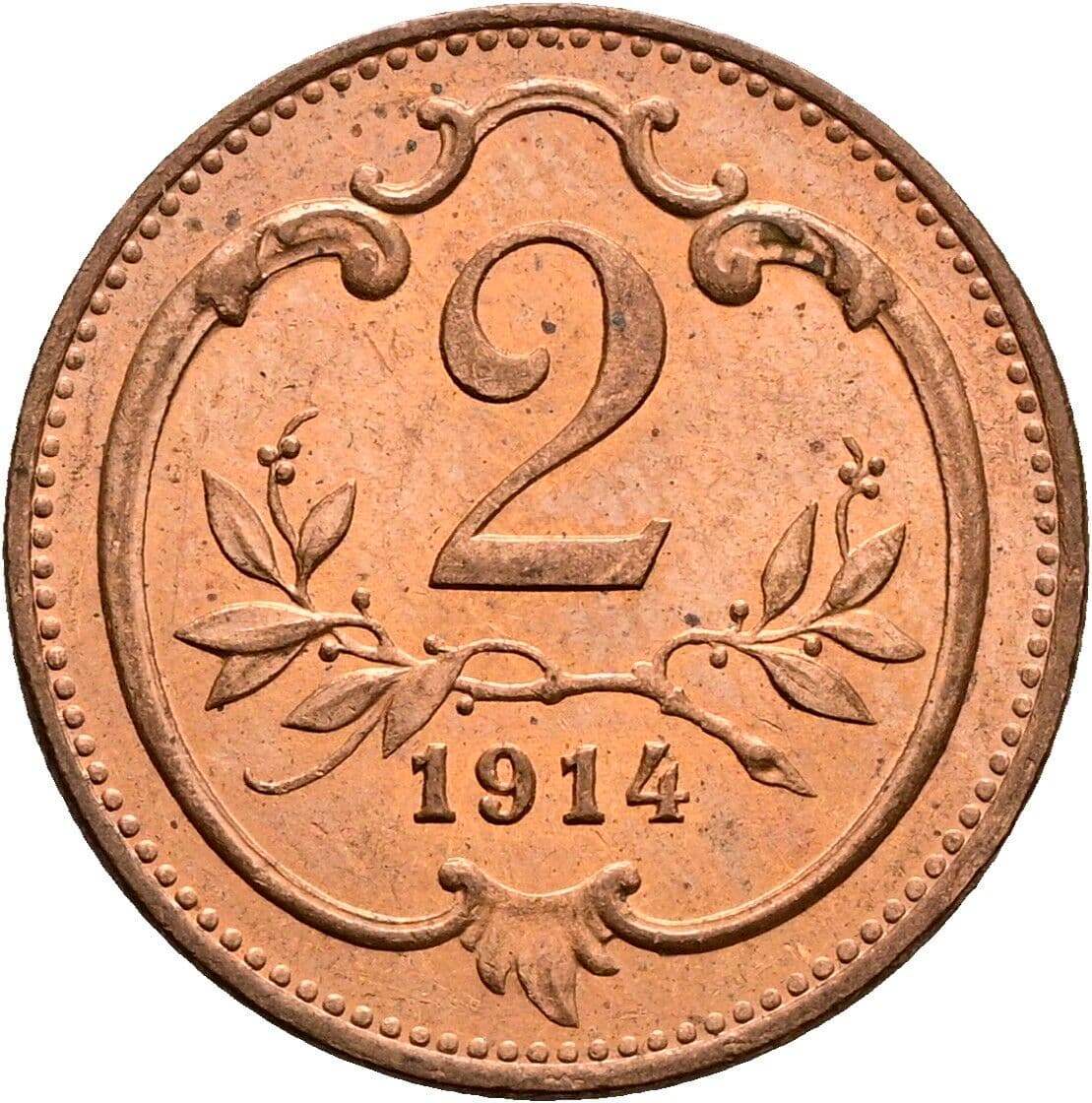 2 Heller Franz Joseph I. 1848-1916 1914 – Vorderseite