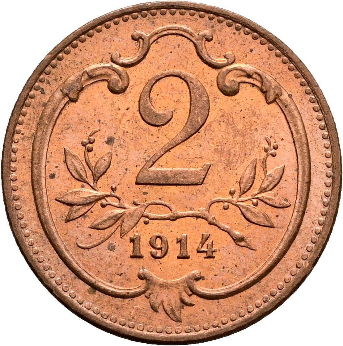 2 Heller Franz Joseph I. 1848-1916 1914 – Vorderseite