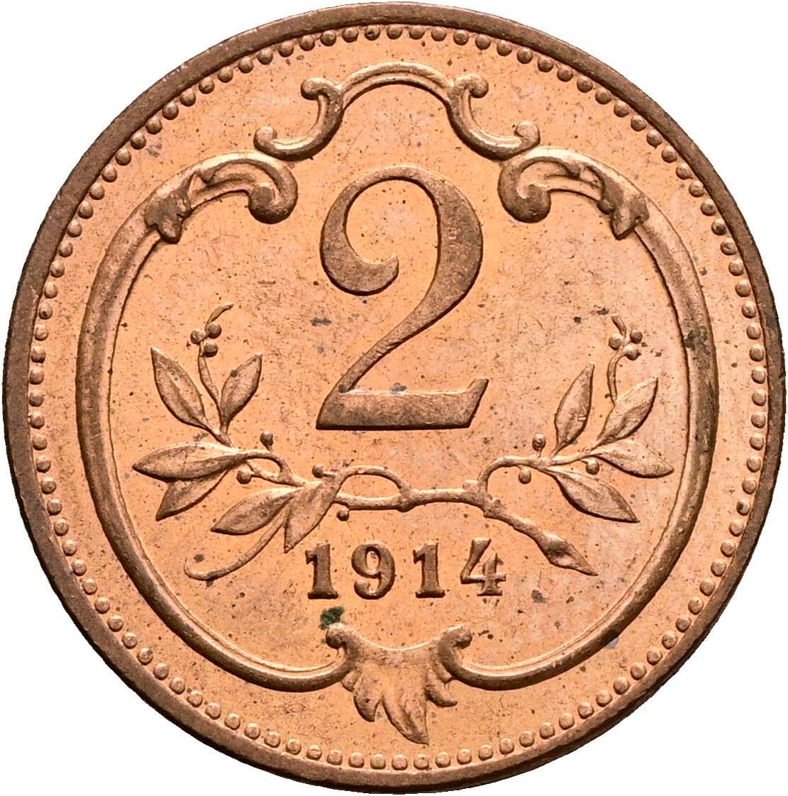 2 Heller Franz Joseph I. 1848-1916 1914 – Vorderseite
