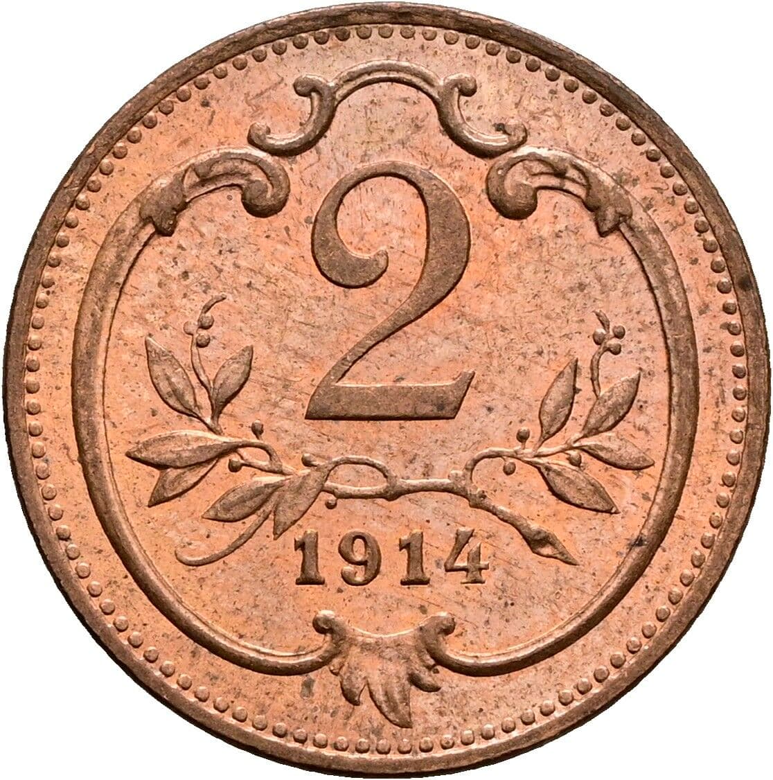 2 Heller Franz Joseph I. 1848-1916 1914 – Vorderseite