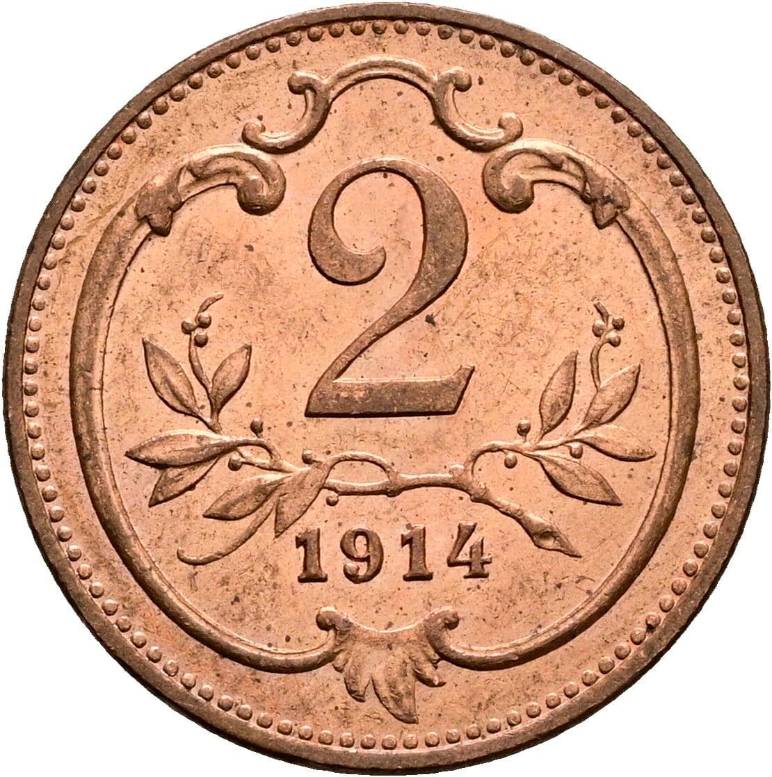 2 Heller Franz Joseph I. 1848-1916 1914 – Vorderseite