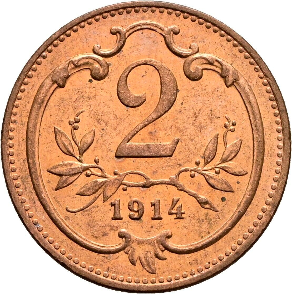2 Heller Franz Joseph I. 1848-1916 1914 – Vorderseite