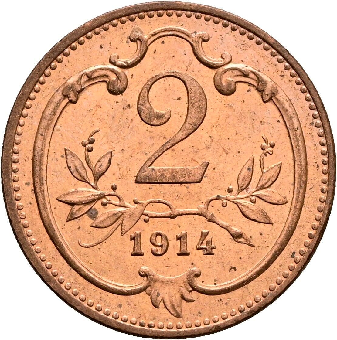 2 Heller Franz Joseph I. 1848-1916 1914 – Vorderseite