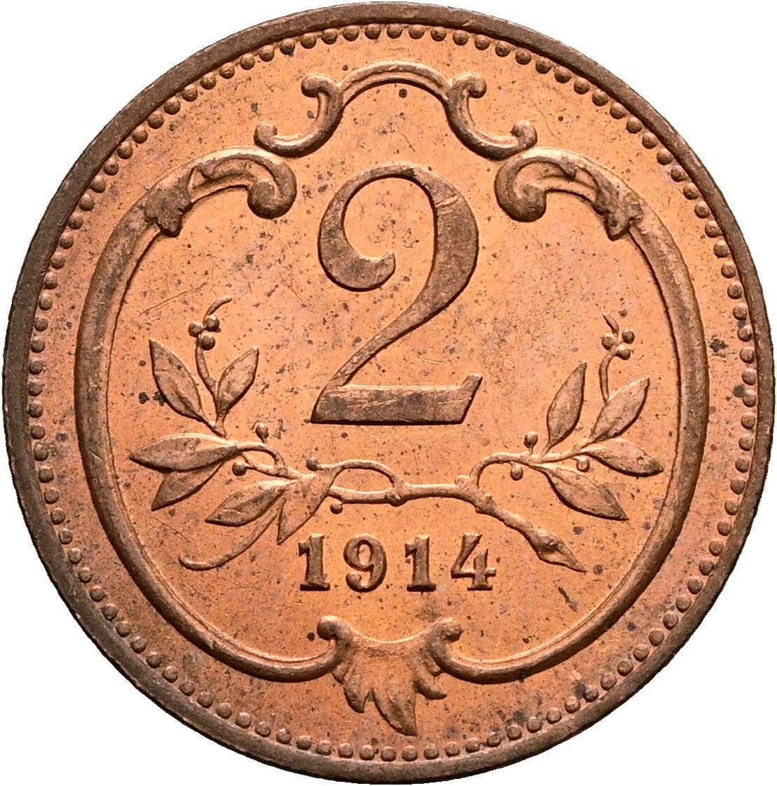 2 Heller Franz Joseph I. 1848-1916 1914 – Vorderseite
