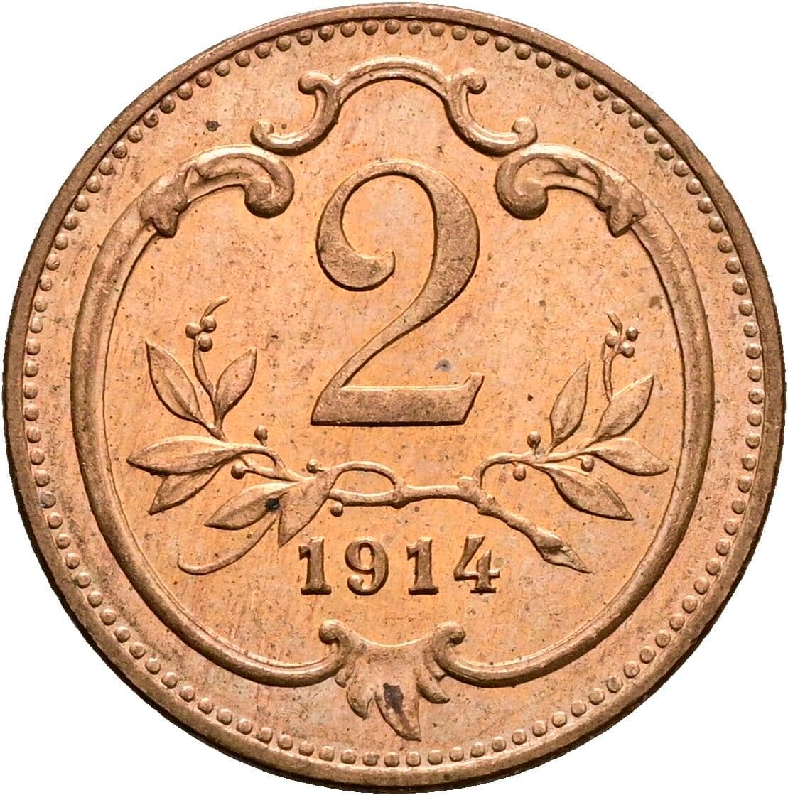2 Heller Franz Joseph I. 1848-1916 1914 – Vorderseite