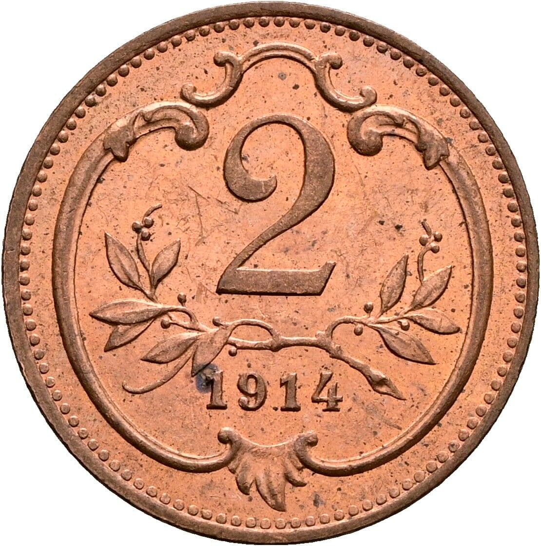 2 Heller Franz Joseph I. 1848-1916 1914 – Vorderseite