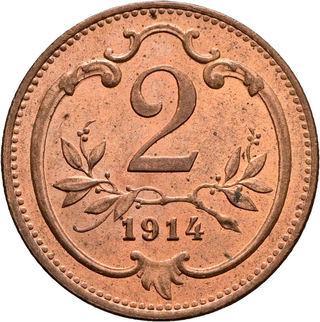 2 Heller Franz Joseph I. 1848-1916 1914 – Vorderseite