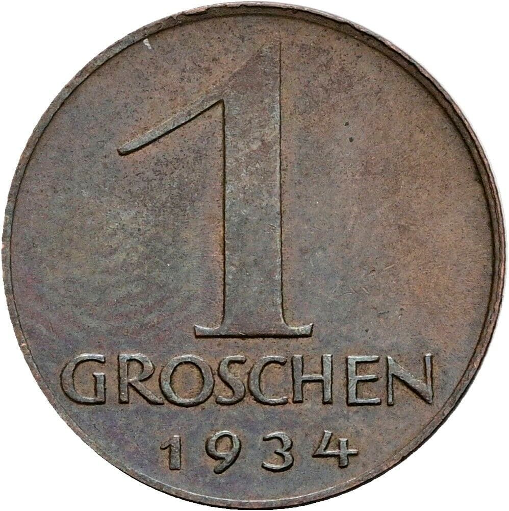1 Groschen 1934 – Vorderseite