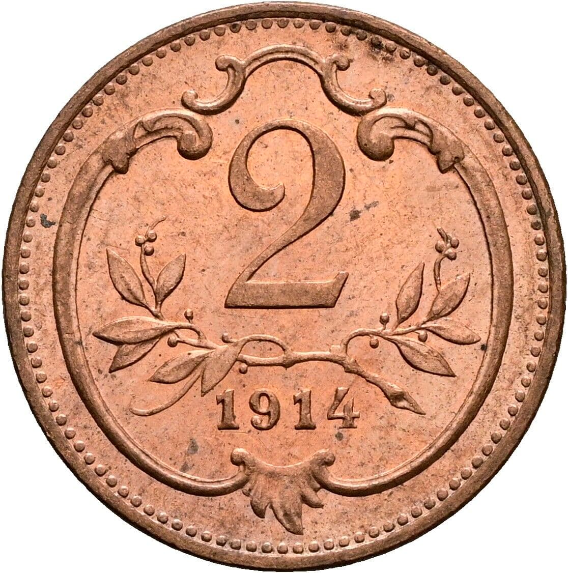 2 Heller Franz Joseph I. 1848-1916 1914 – Vorderseite
