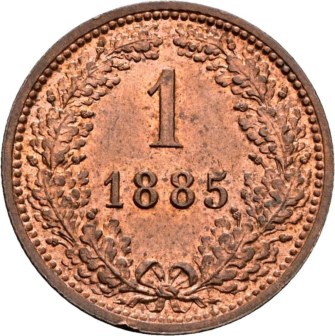 1 Kreuzer Franz Joseph I. 1848-1916 1885 – Vorderseite