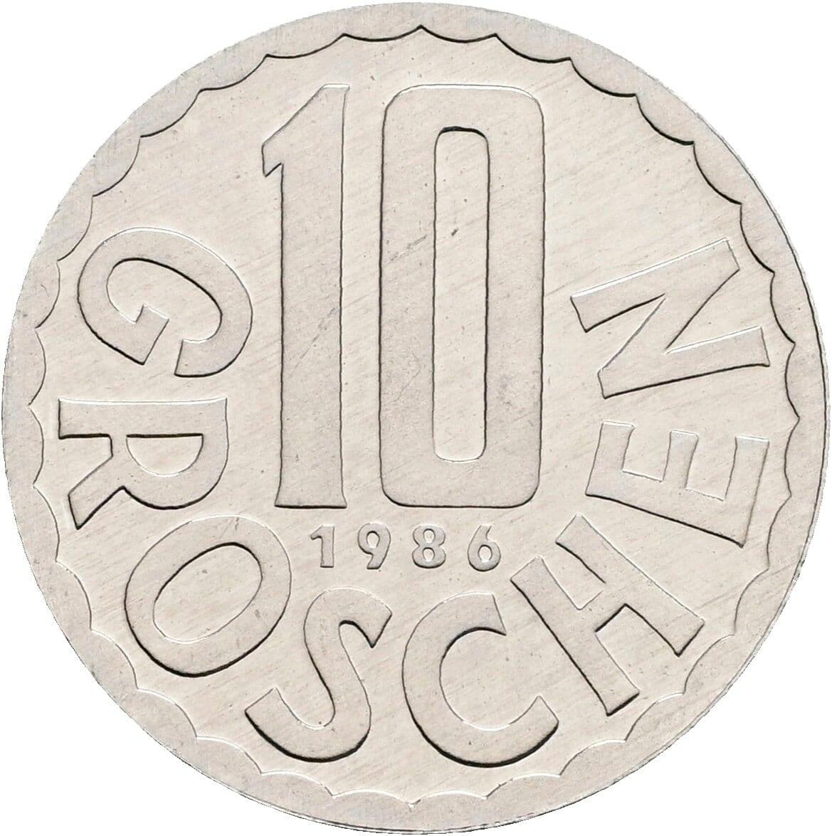 10 Groschen 1986 – Vorderseite
