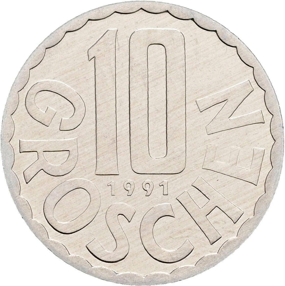 10 Groschen 1991 – Vorderseite