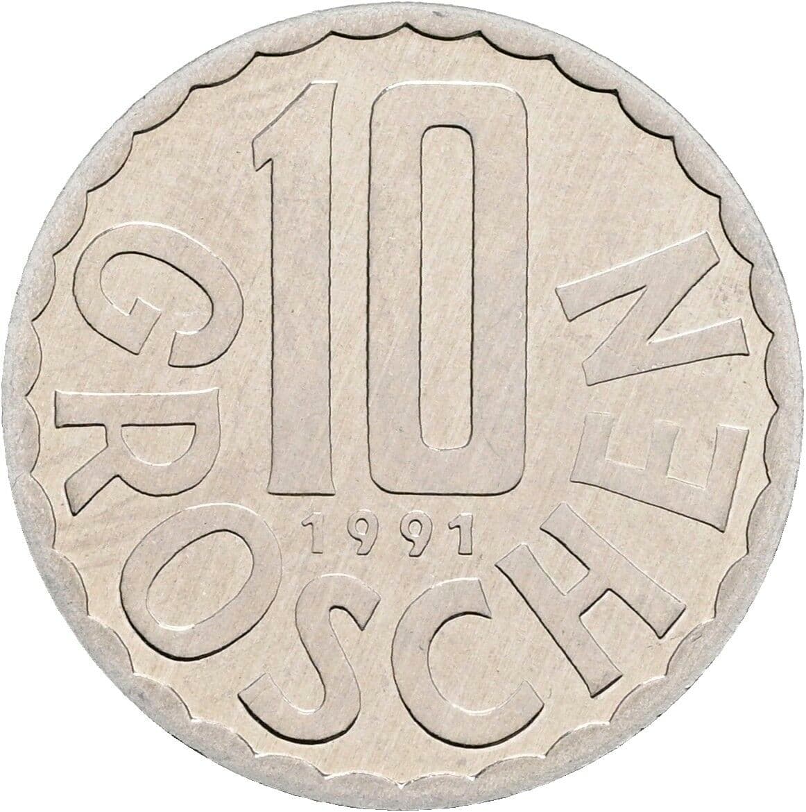 10 Groschen 1991 – Vorderseite