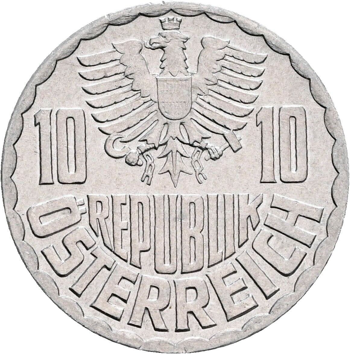 10 Groschen 1975 – Rückseite