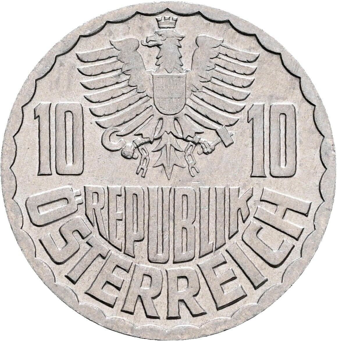 10 Groschen 1974 – Rückseite