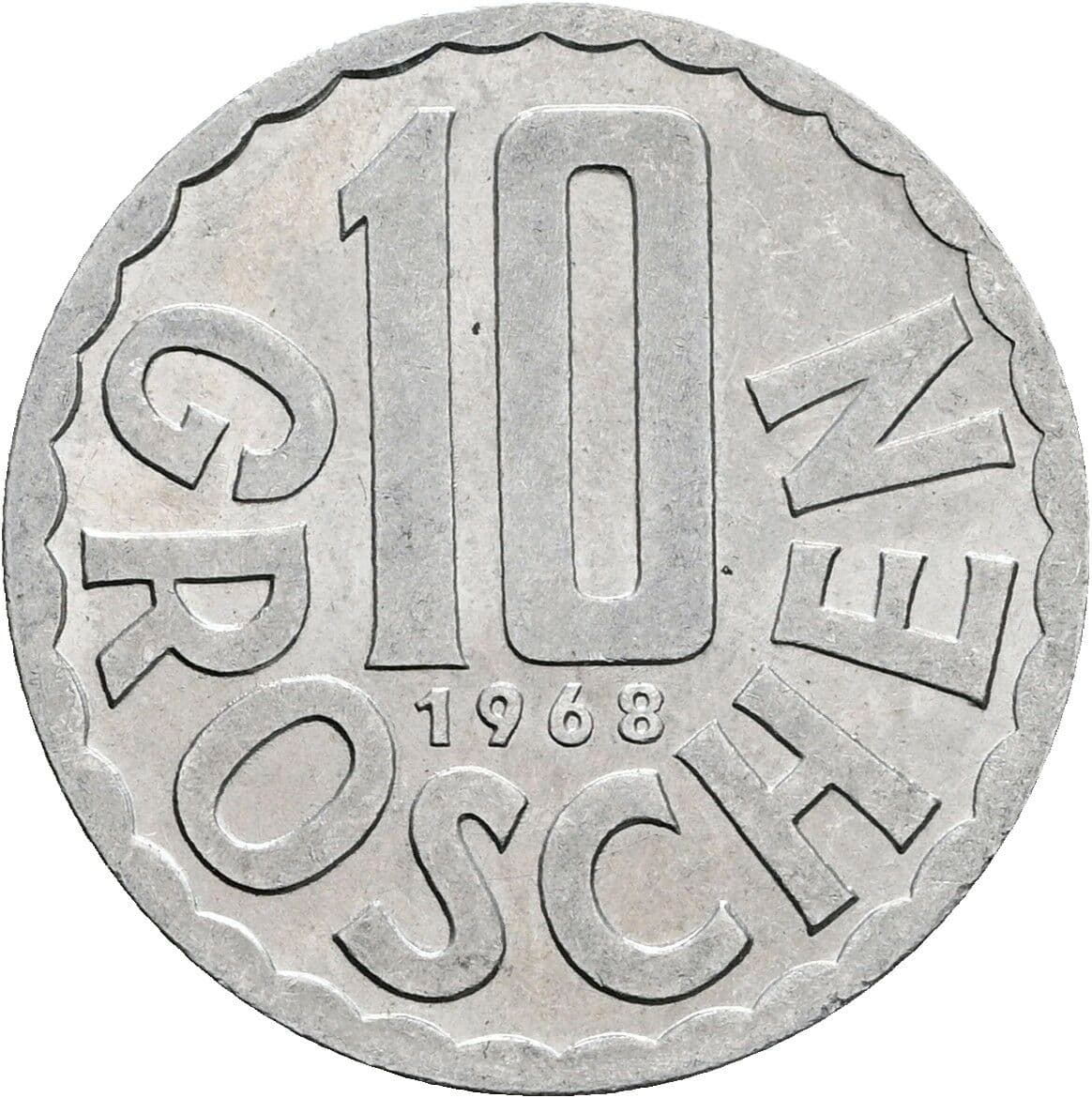 10 Groschen 1968 – Vorderseite