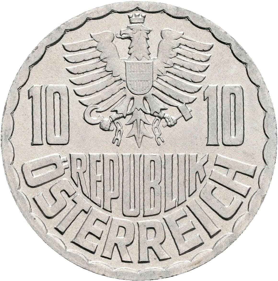 10 Groschen 1973 – Rückseite