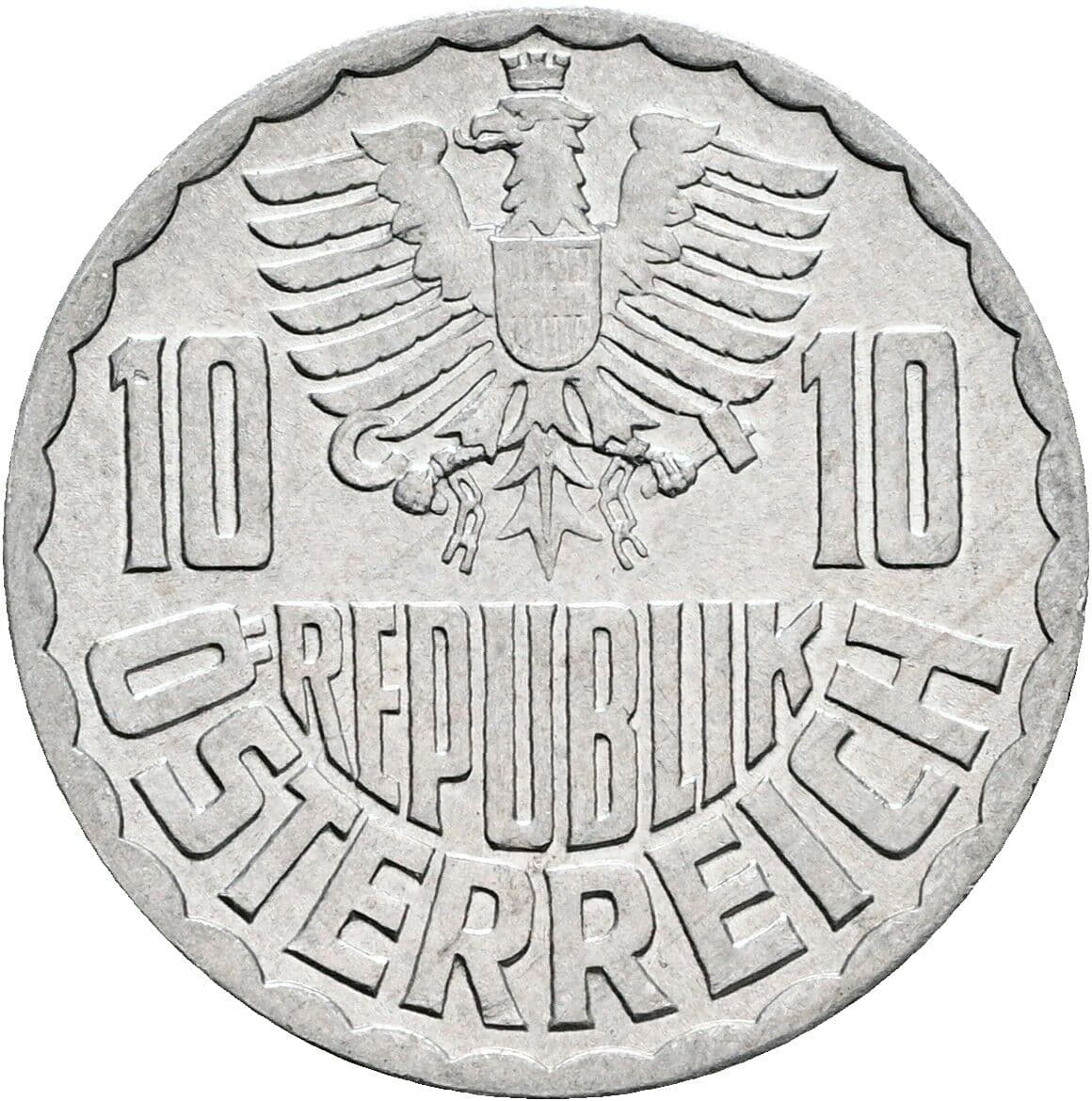 10 Groschen 1975 – Rückseite