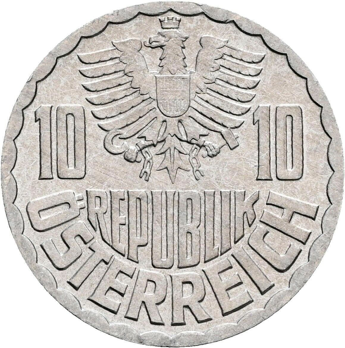 10 Groschen 1974 – Rückseite