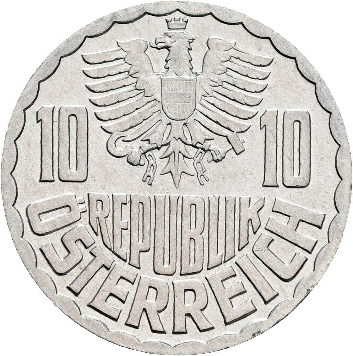 10 Groschen 1977 – Rückseite