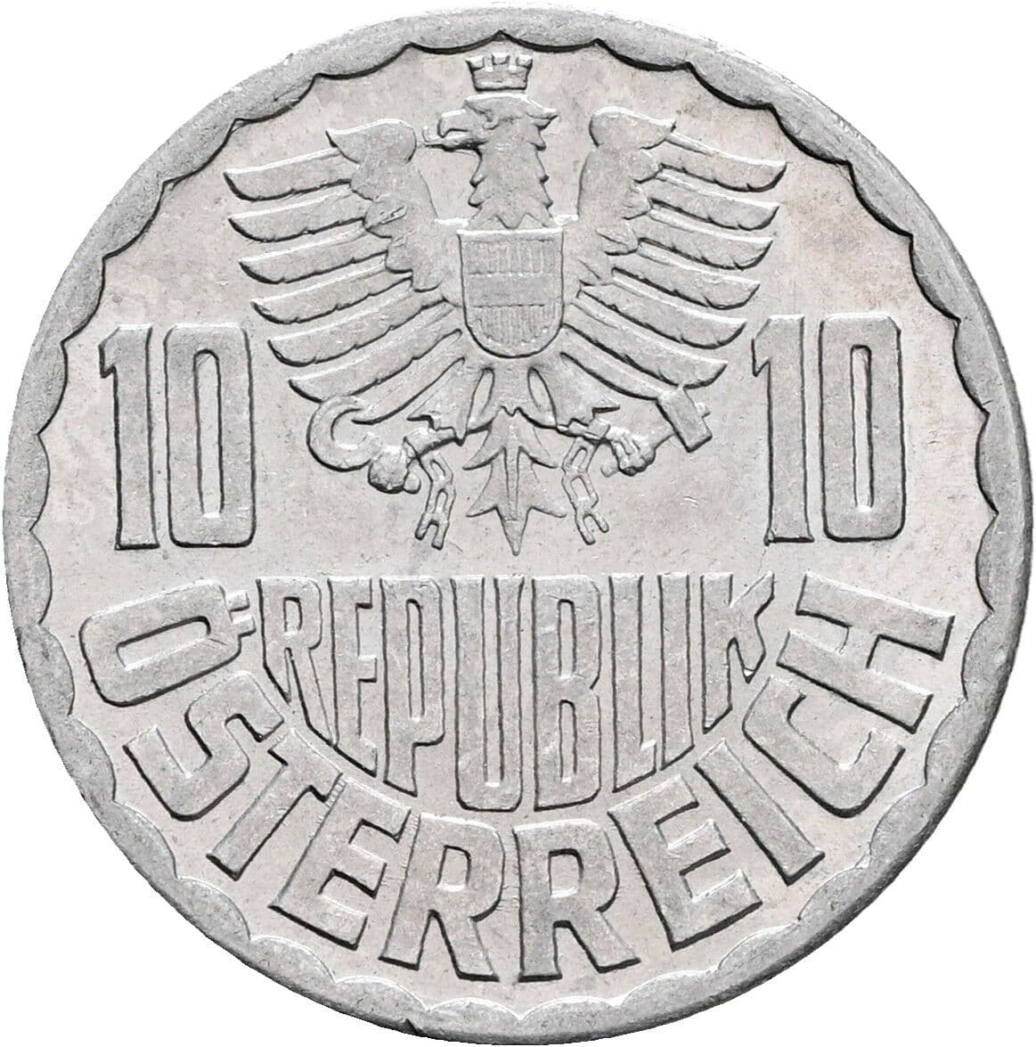 10 Groschen 1968 – Rückseite