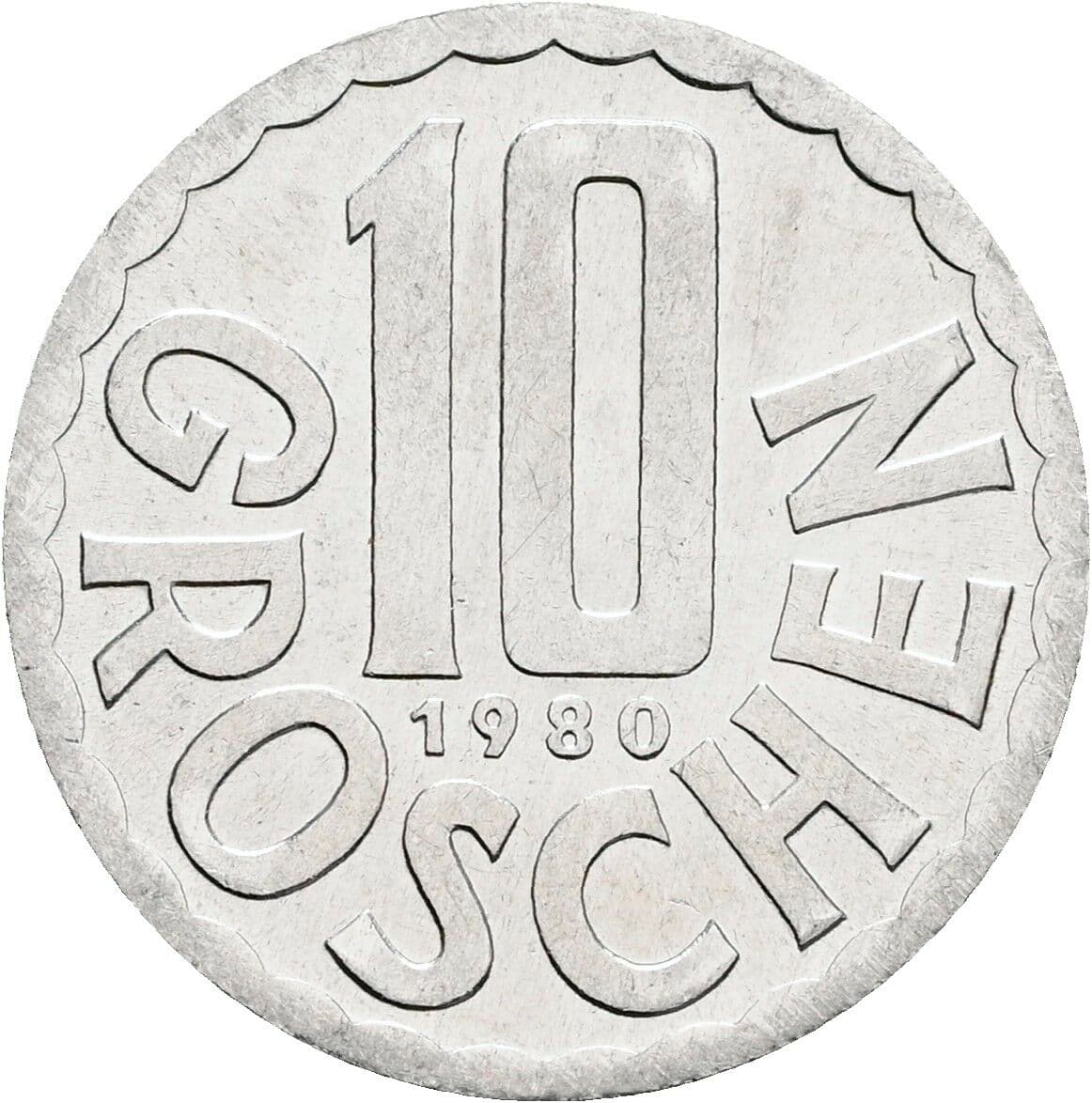 10 Groschen 1980 – Vorderseite