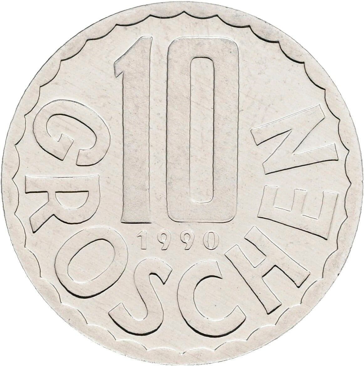10 Groschen 1990 – Vorderseite