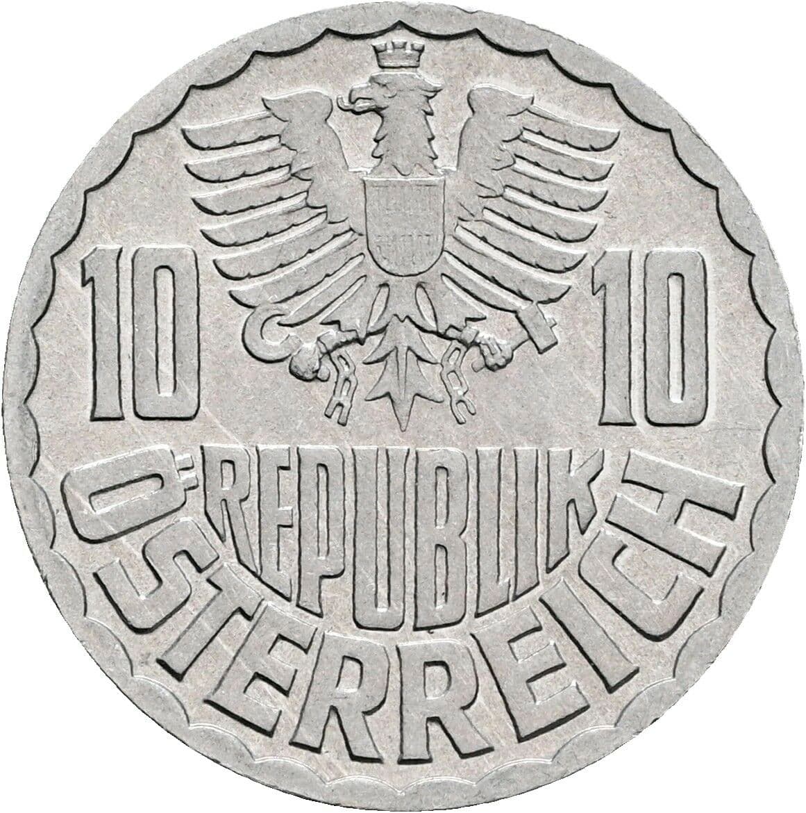 10 Groschen 1976 – Rückseite