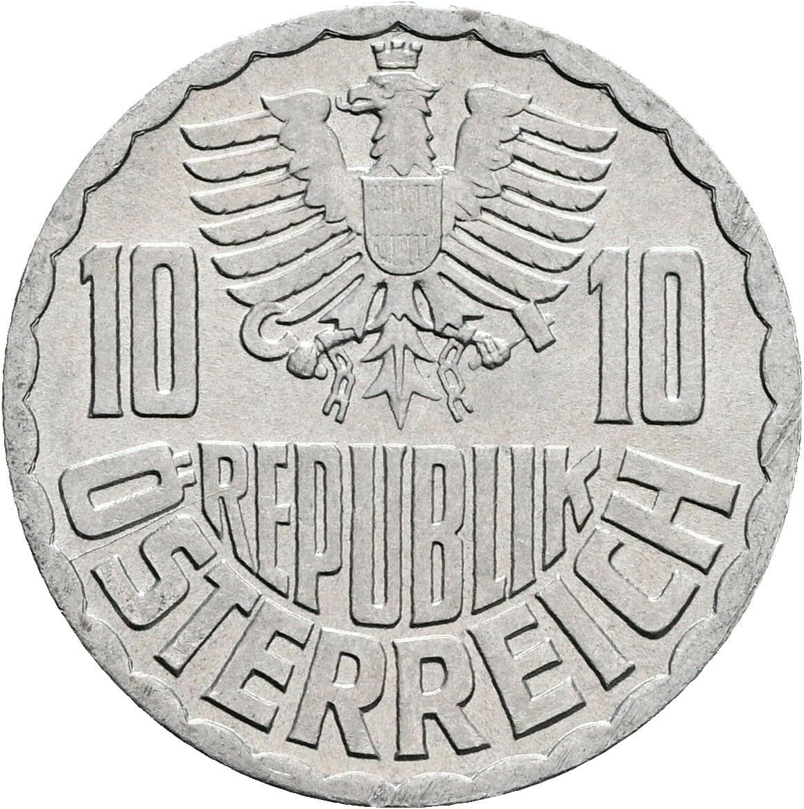 10 Groschen 1972 – Rückseite
