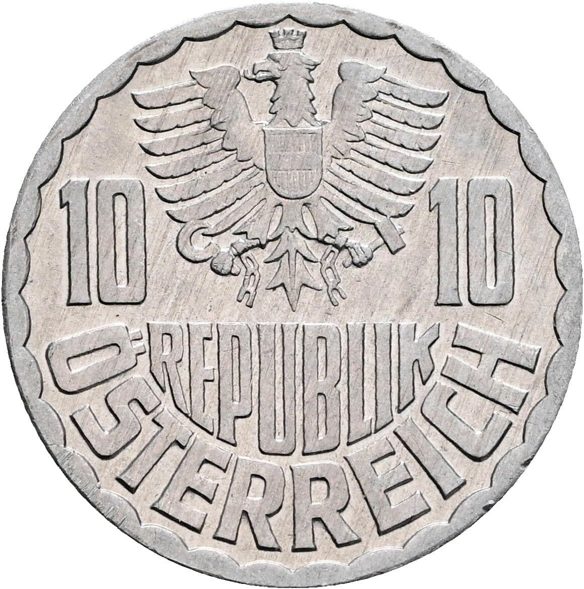 10 Groschen 1977 – Rückseite
