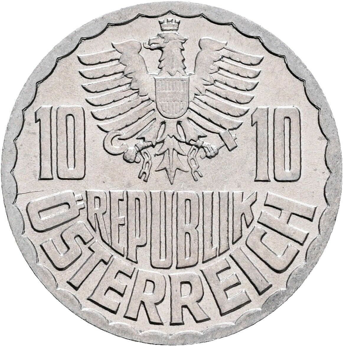 10 Groschen 1972 – Rückseite