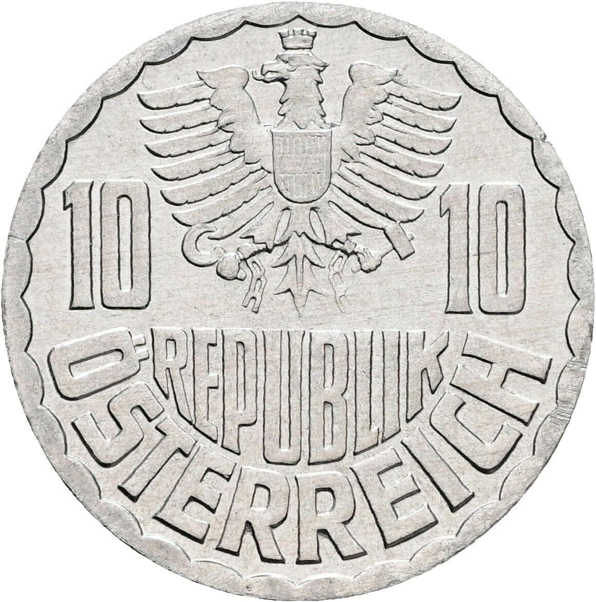 10 Groschen 1977 – Rückseite