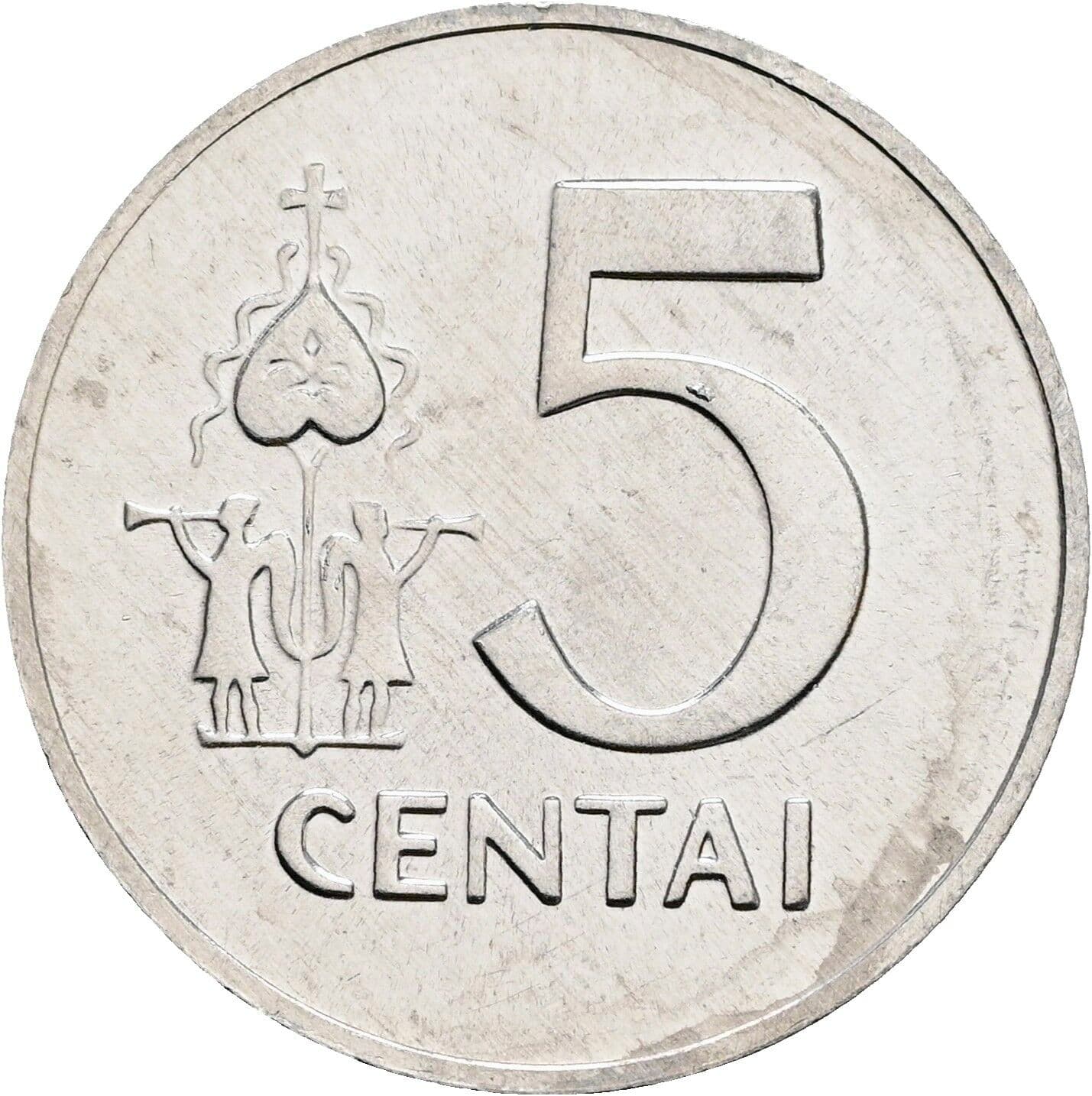 5 Centai 1991 – Vorderseite