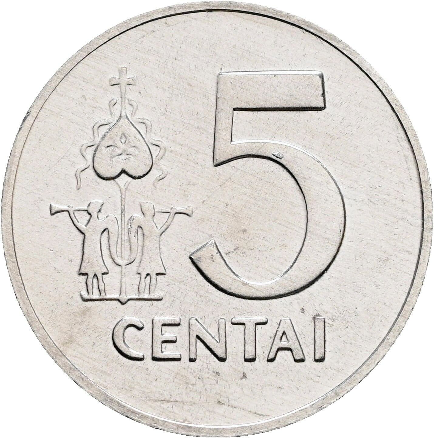 5 Centai 1991 – Vorderseite