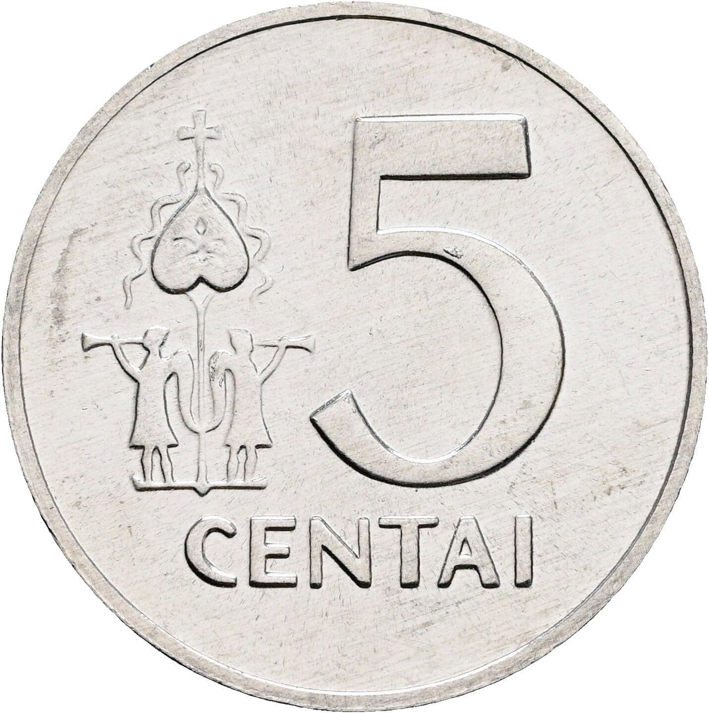 5 Centai 1991 – Vorderseite
