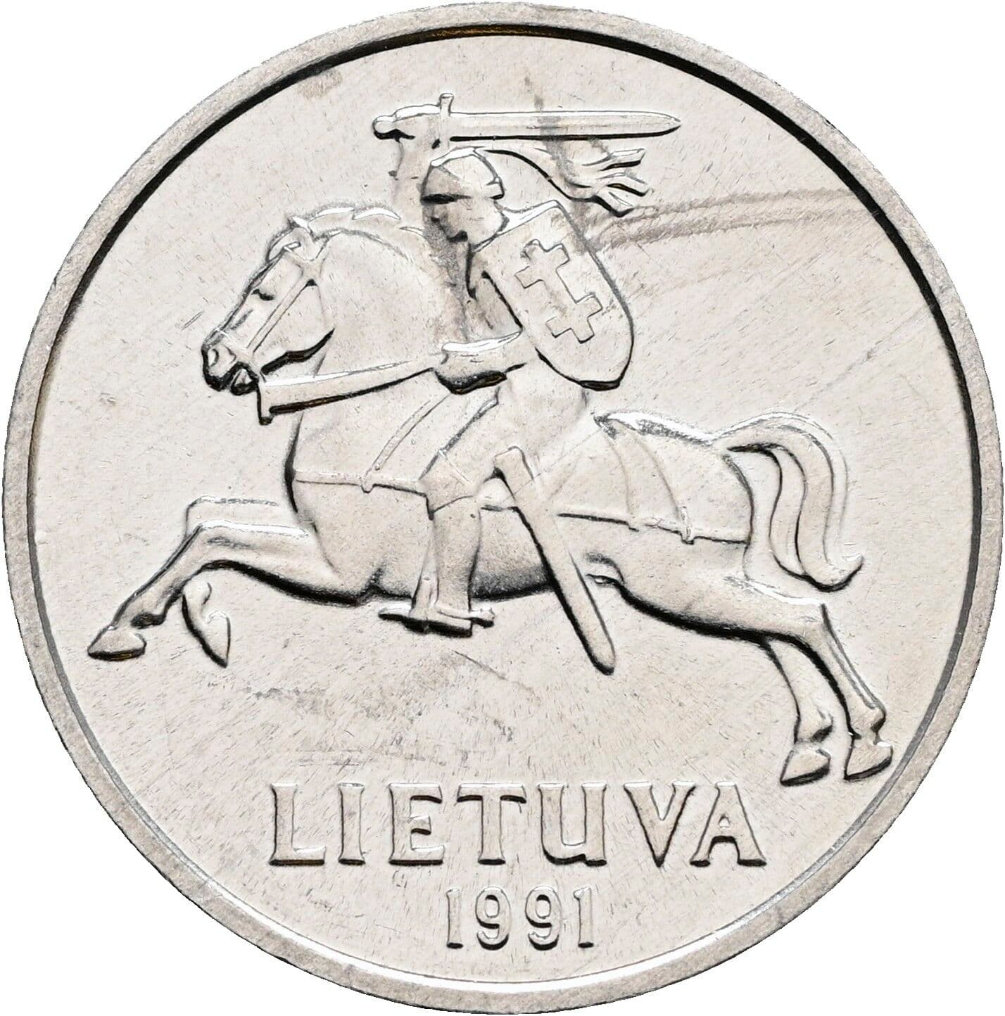 5 Centai 1991 – Rückseite