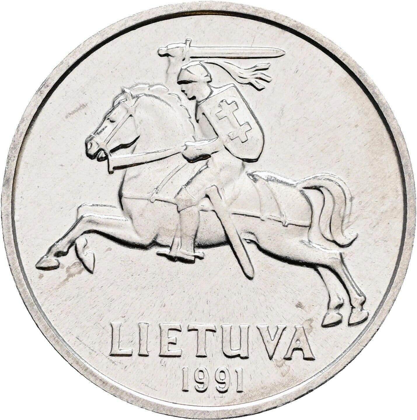 5 Centai 1991 – Rückseite