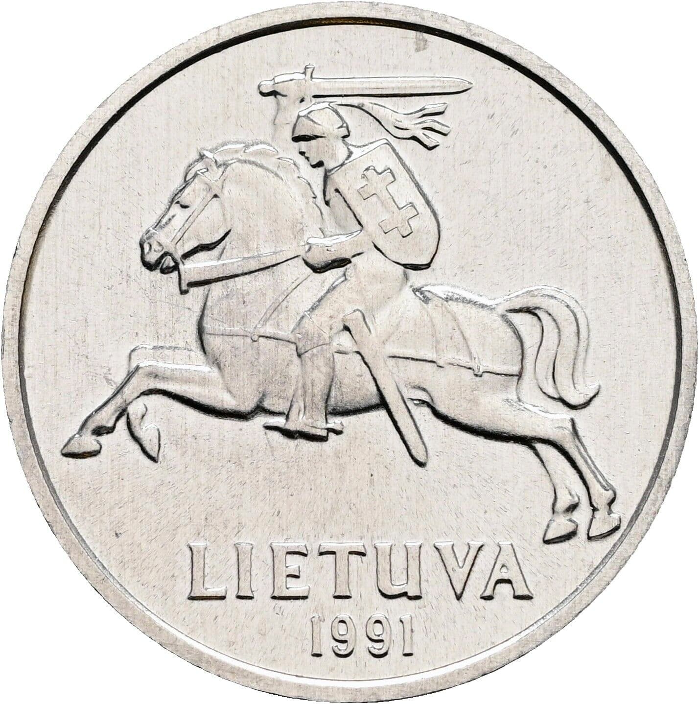 5 Centai 1991 – Rückseite