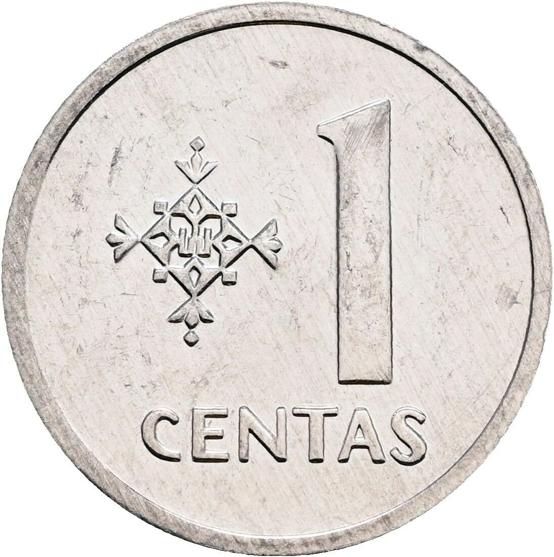 1 Centas 1991 – Vorderseite