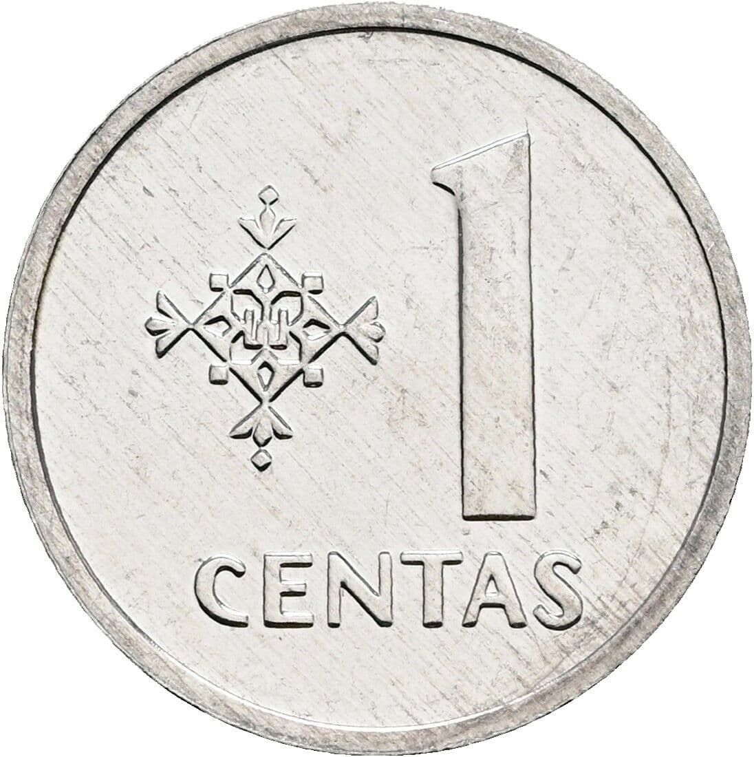1 Centas 1991 – Vorderseite