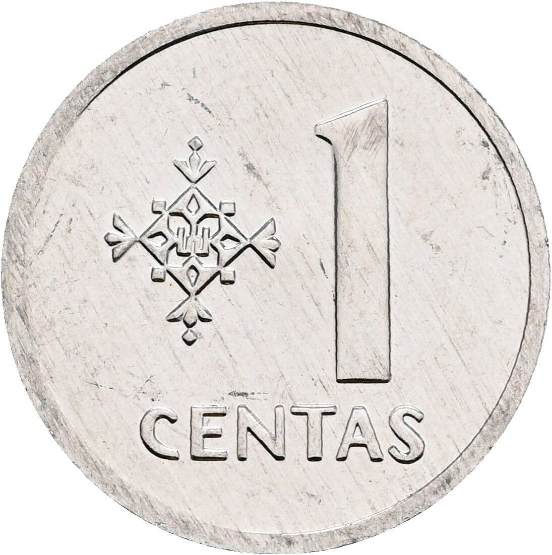 1 Centas 1991 – Vorderseite