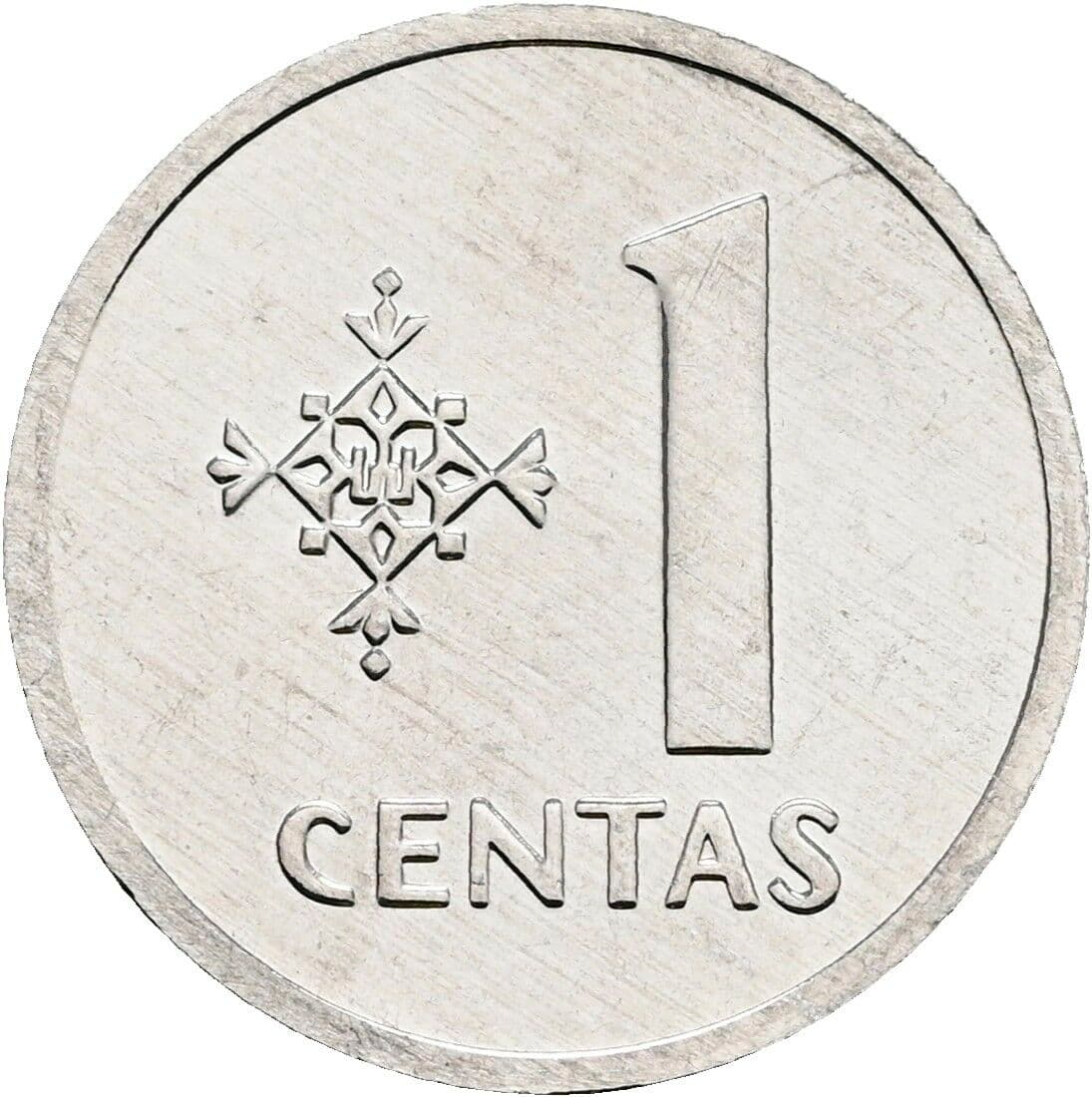 1 Centas 1991 – Vorderseite